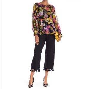 TRINA TURK Black Tassel Pants Size Large NWT